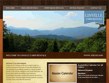 Tablet Screenshot of linvillecabinrentals.com